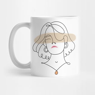 Abstract Line Art Woman Mug